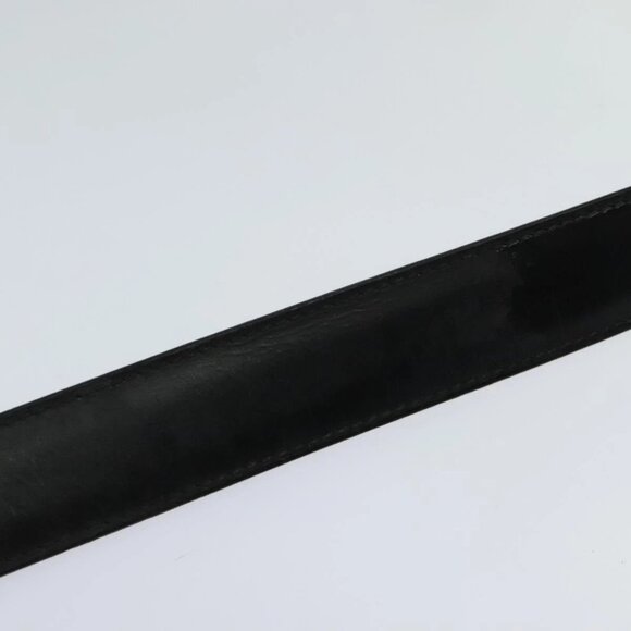 LOUIS VUITTON Belt Leather 29.9""""""""-34.3"""""""" Black Silver M9831 LV A... - Picture 4 of 16